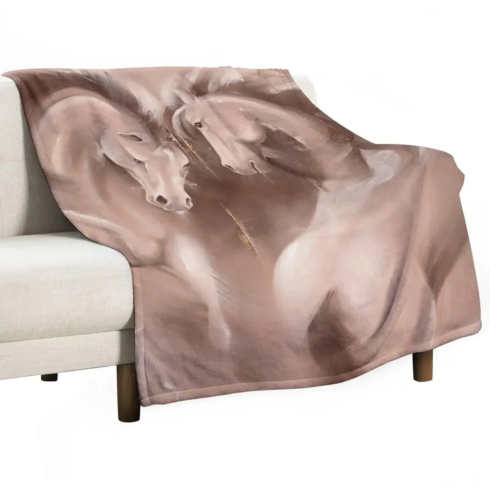 Tender Heart, Horses Throw Blanket Comforter Travel Decorative Sofa Blankets