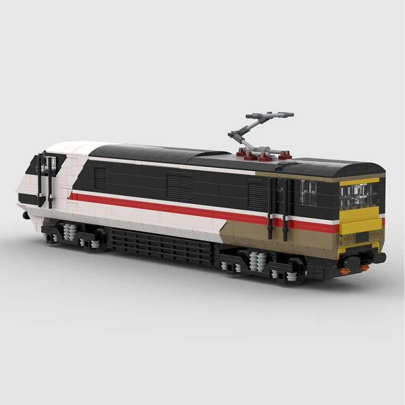 Modelo de trem ferroviário moc blocos de construção intercity trem tecnologia tijolos natal diy montagem brinquedos construstion presentes
