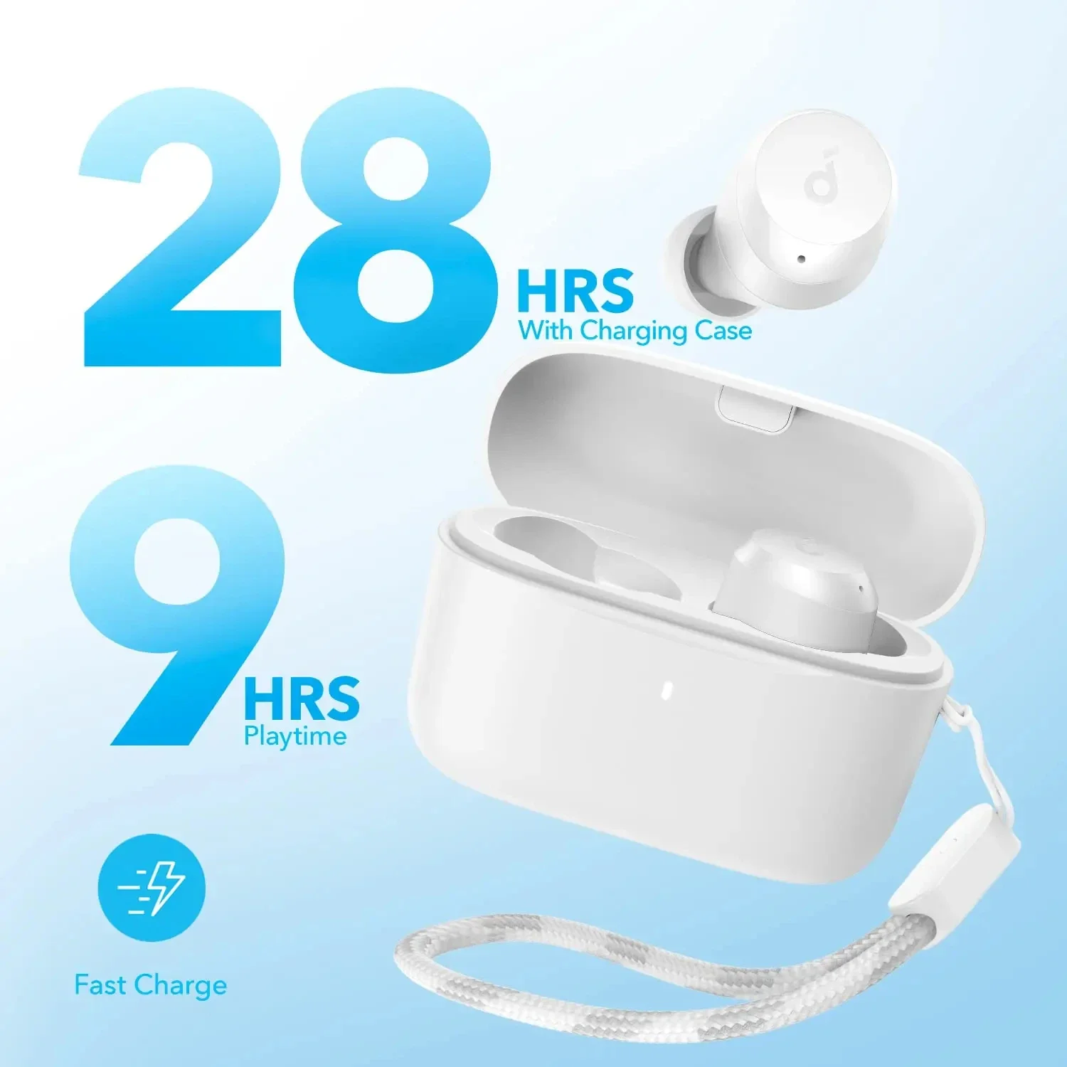سماعات أذن Soundcore الأصلية من Anker A25i True اللاسلكية، Bluetooth 5.3، تطبيق، صوت مخصص، وقت تشغيل طويل 28 ساعة، مقاومة للماء