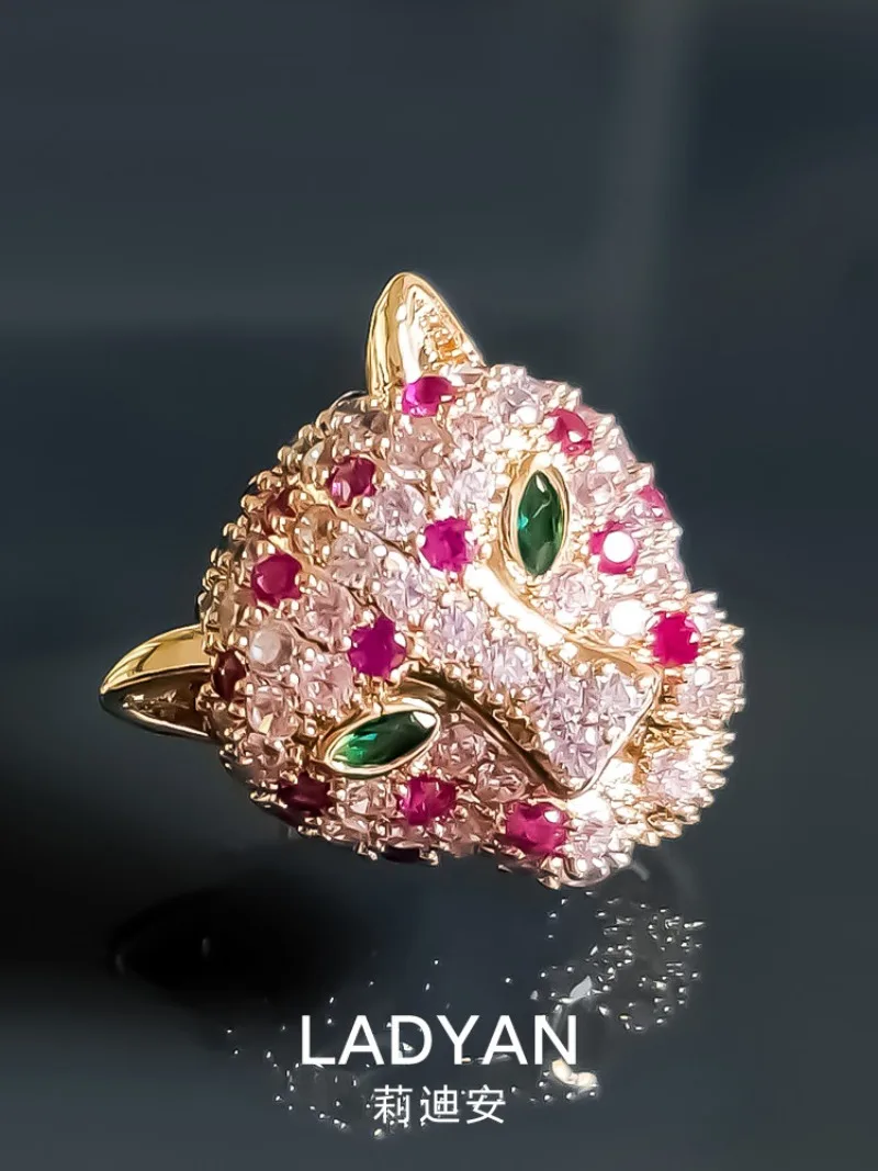 

Leopard stud earrings niche unique pink earrings femininity