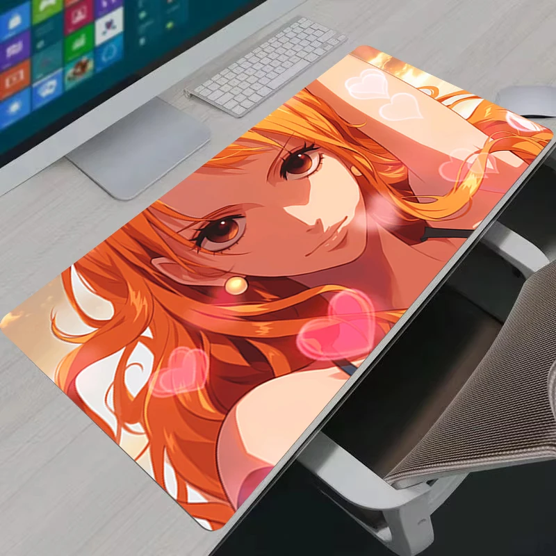 Mauspad PC-Gamer-Zubehör One Piece Nami Computer-Schreibtischunterlage Große Tischmatte Tastatur Laptop Gummi-Unterlage XXL Gaming-Mauspad