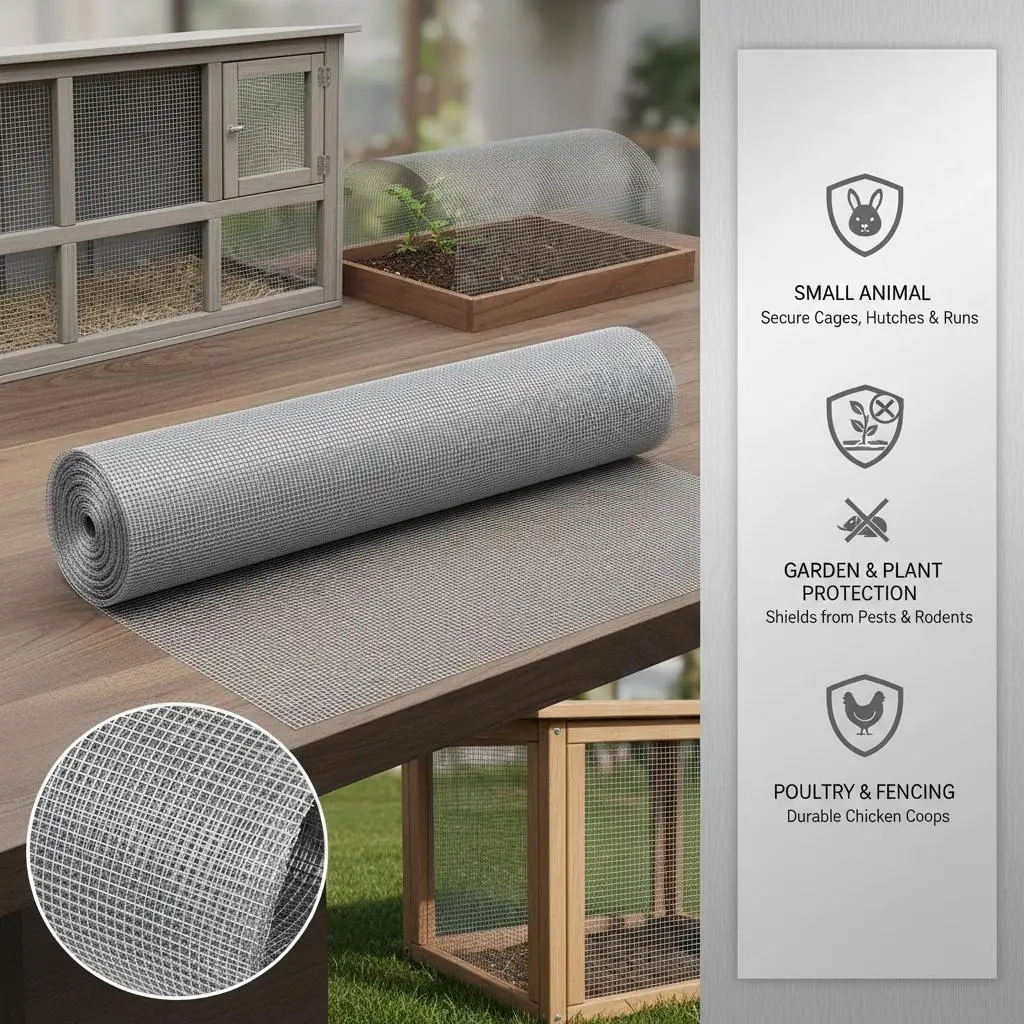 

Wire Mesh Roll 1/4 inch 36in x 100ft 23 Gauge For Rabbit Cages Garden Small Rodents Hot Dipped Galvanized Chicken Wire Fencin