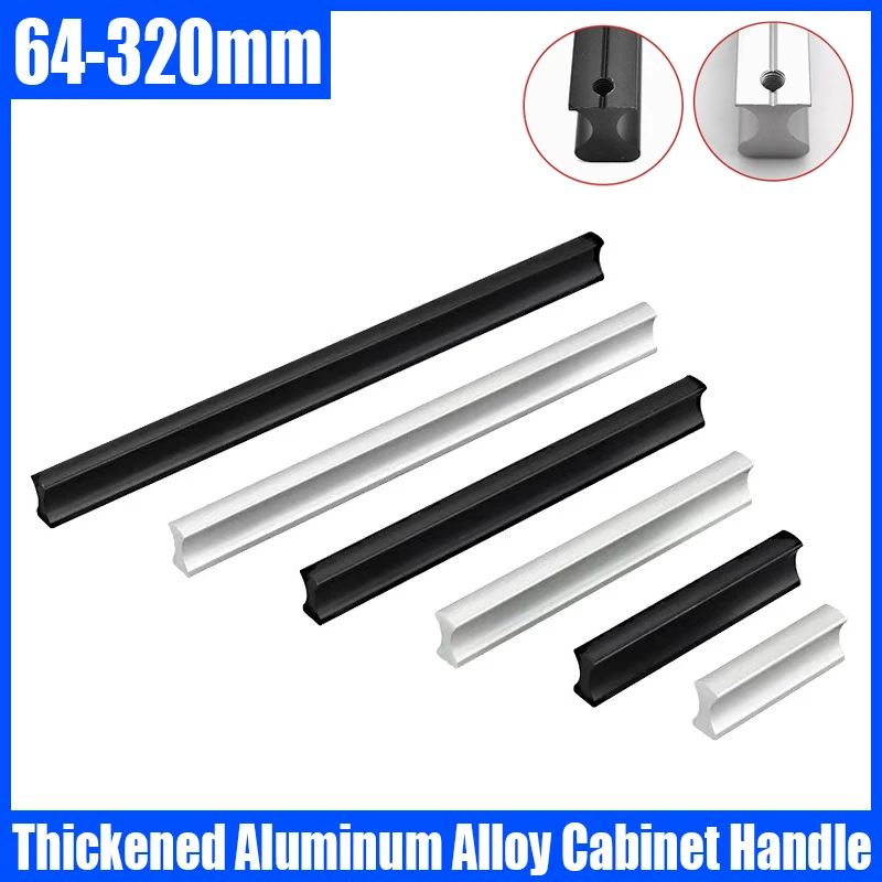 2PCS 64-320mm Thickened Aluminum Alloy Cabinet Handle Wardrobe Door Handle Drawer Knobs Cupboard Pulls Furniture Handle Hardware