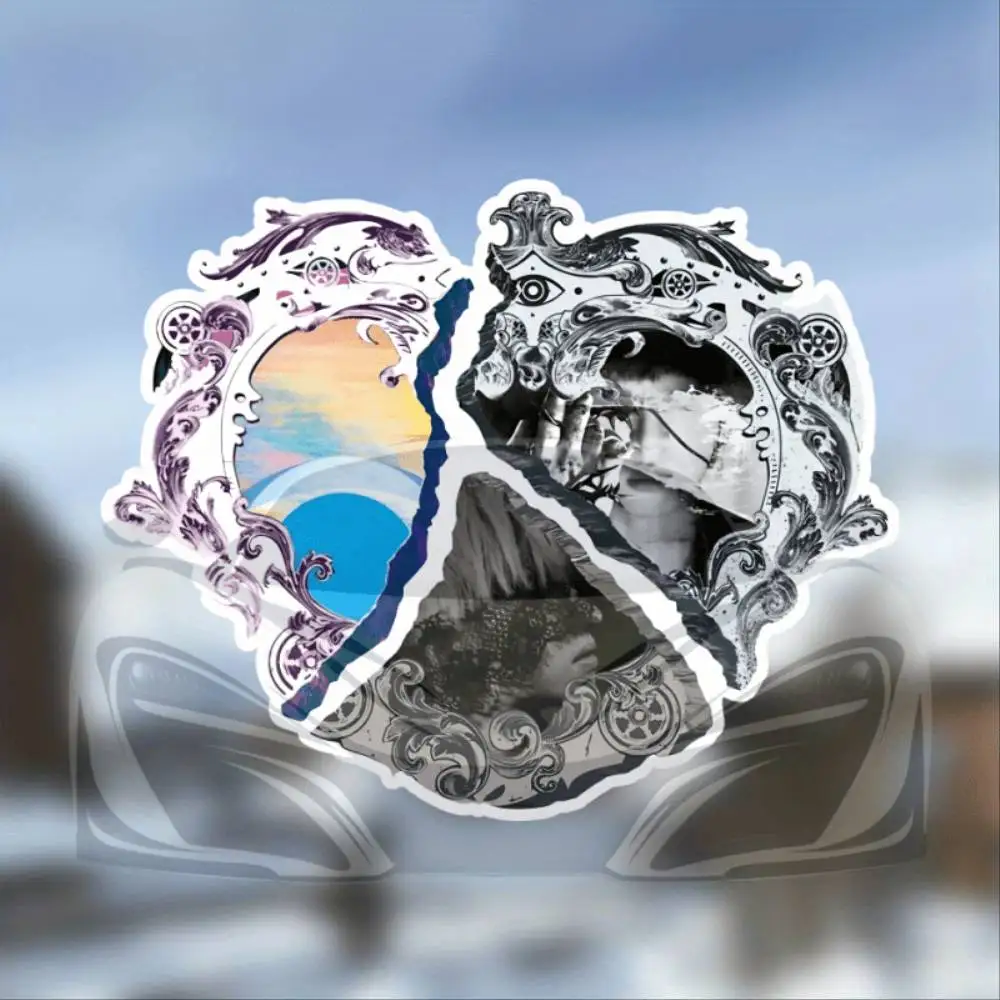 Vibrant Heart Irregular Shaped Self Adhesive Vinyl Bumper Sticker Decal Waterproof Stickers For Decorating Car Windows Motorcycl