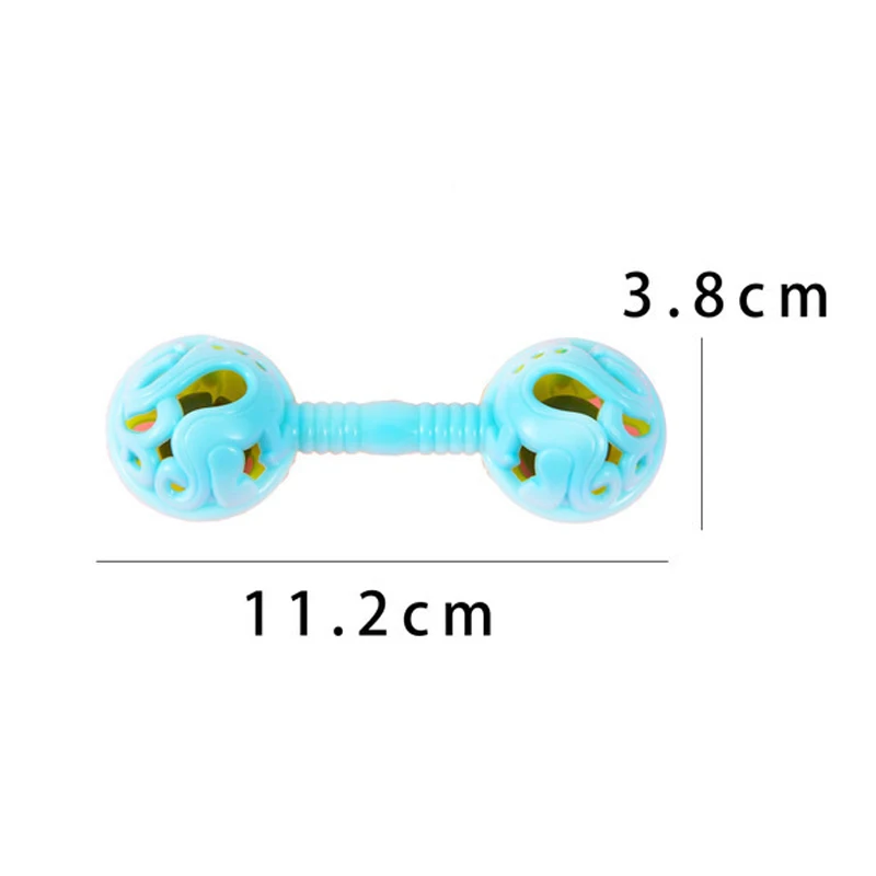 Hochet à main à double tête pour bébé, jouets de fête pour enfants, petit jouet, douche de bébé, main tenant la cloche, cadeau, 3 pièces