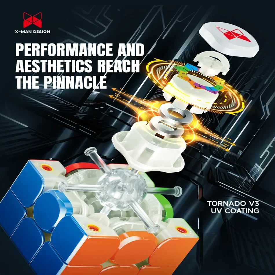 QiYi Tornado V3 Pioneer UV 3x3x3 Maglev Magnetic Magic Cube Professional 3x3 Speed Puzzle 3×3 Toy Original Cubo Magico