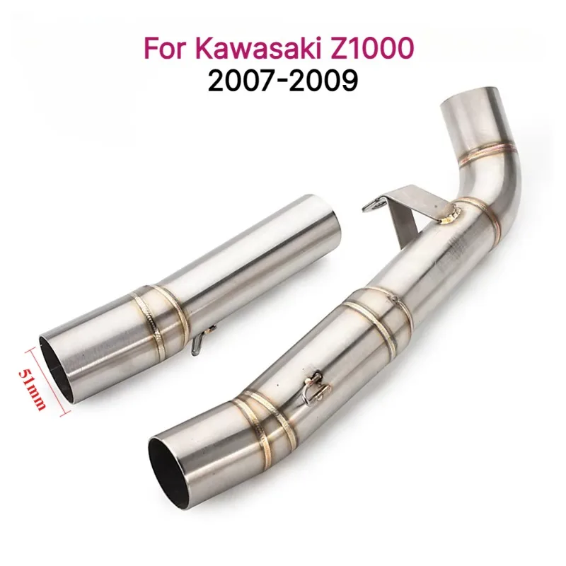 Motorcycle Exhaust System Stainless Steel Middle Link Pipe Escape For Kawasaki Z1000 2007 2008 2009 Moto Exhaust Accessories