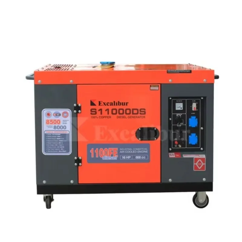 

Hot Sale Excalibur 50/60Hz 8.5Kw 3 Phase Silent Diesel Generator Air Cooled Silent Diesel Generator For Industrial