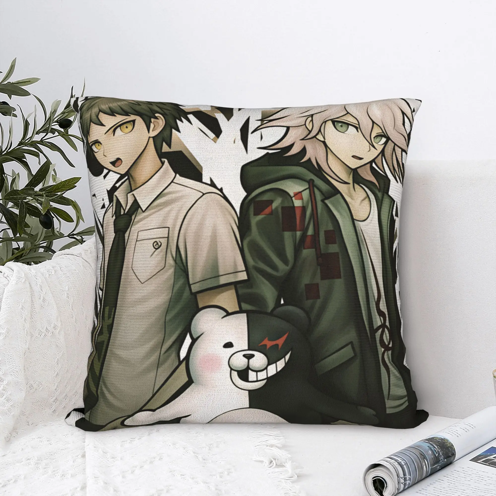 Danganronpa Pillow Cover  Kawaii Pillow Case For Chair Sofa Home Decoration Cushion Cover Square Graphic Pillowcases Gift Idea