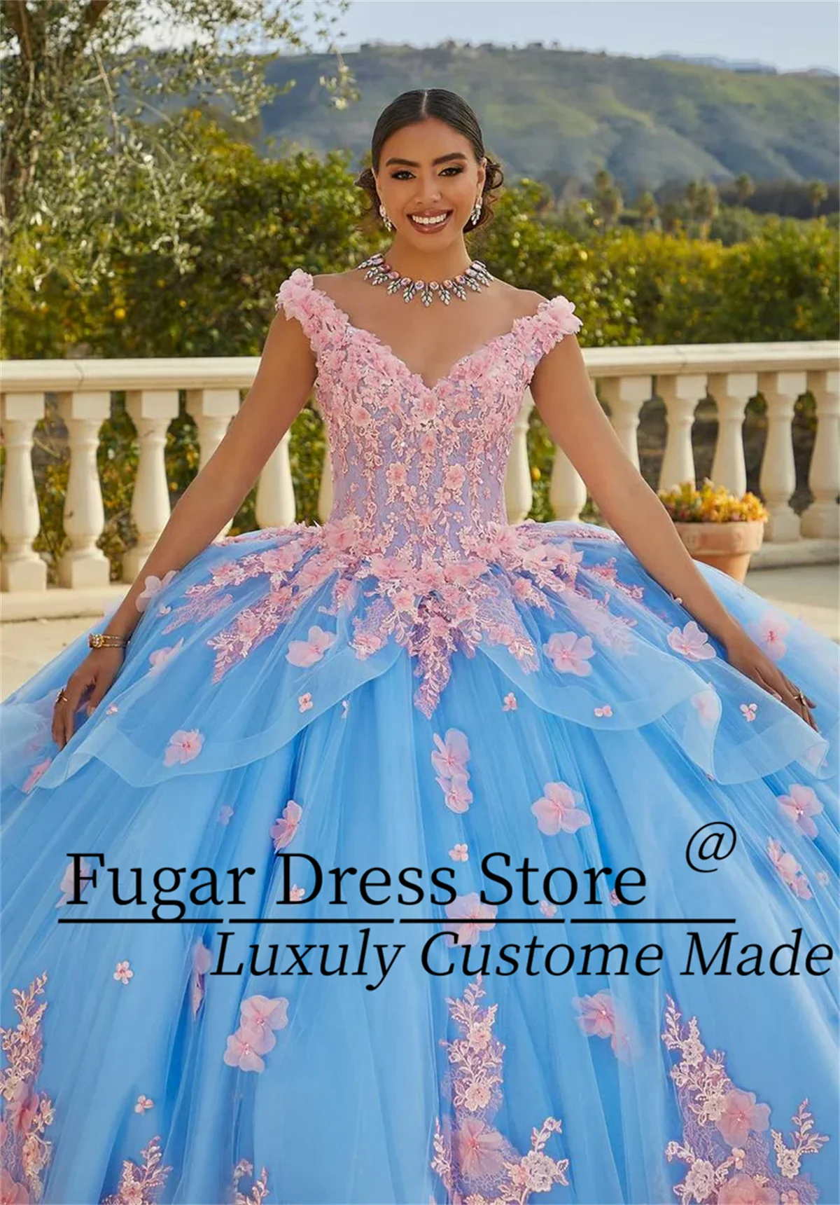 

Элегантное Изысканное платье Quinceanera с кристаллами и бусинами, сексуальный бюстгальтер с открытыми плечами, 3D Цветочные Переводные Бальные платья 15 16 quinceañera