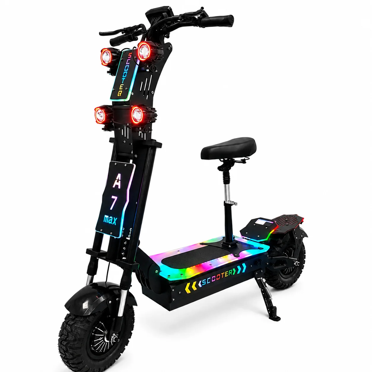 

Gleeride A7 MAX 13" Off-road Electric Scooter 2*5000W Motors 72V 50Ah Battery(New Update)