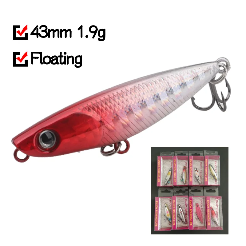 

Mukun 8 шт. мини-карандашные рыболовные приманки 43 мм 1,9 г верхние водные воблеры искусственная жесткая приманка для гольяна окуня щука рыболовные снасти