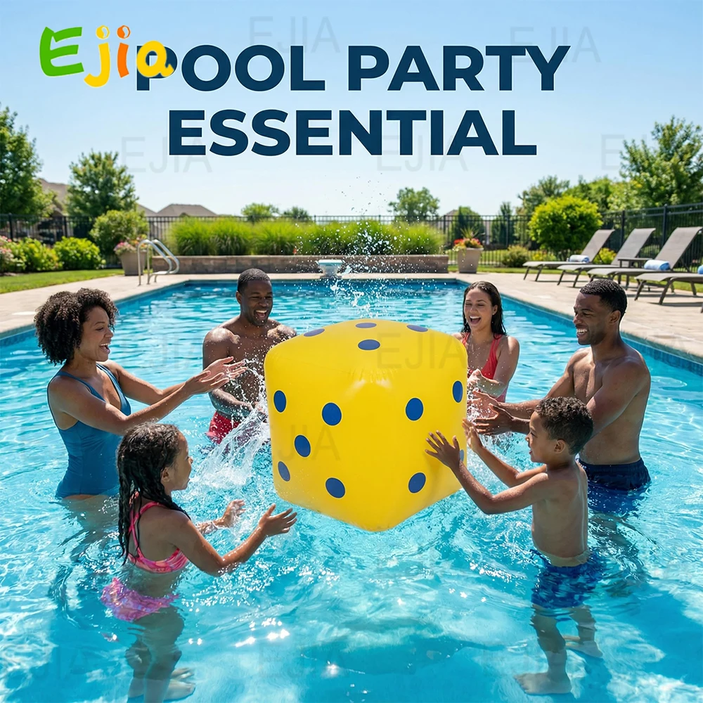 

2PCS Premium 0.6m Inflatable Pool Dice - Giant Floating & Throwing Dice for Kids Pool Parties, Backyard Games & Family Fun