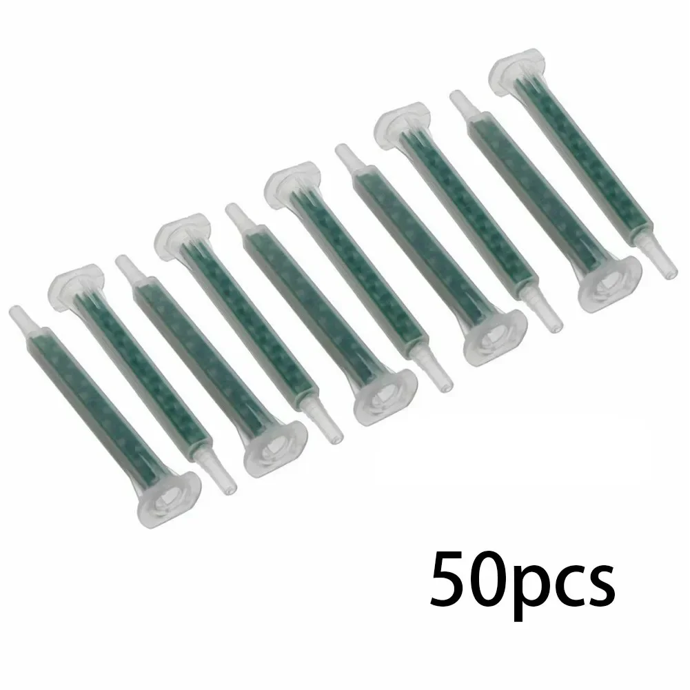 50 Pieces 2K Adhesive Mixing Tips Mixer Nozzles Mixer Tips Static Mixer Square Mixing Nozzle Horn Glue Dispensing Mixing Head