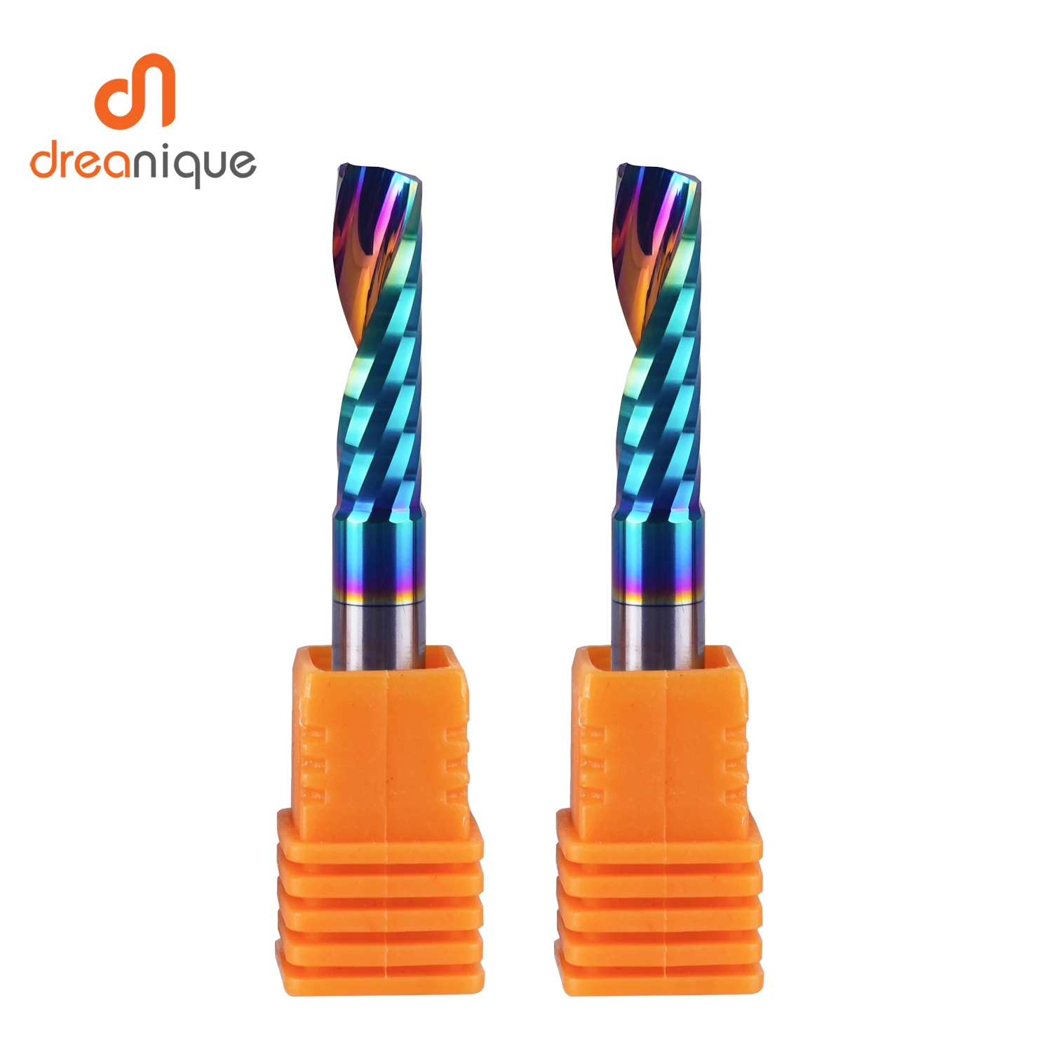 

Dreanique 2pcs/lot Single Flute Carbide Spiral End Mill DLC Coated 3.175mm, 4mm Aluminum Milling Cutter Engraving Woodworking