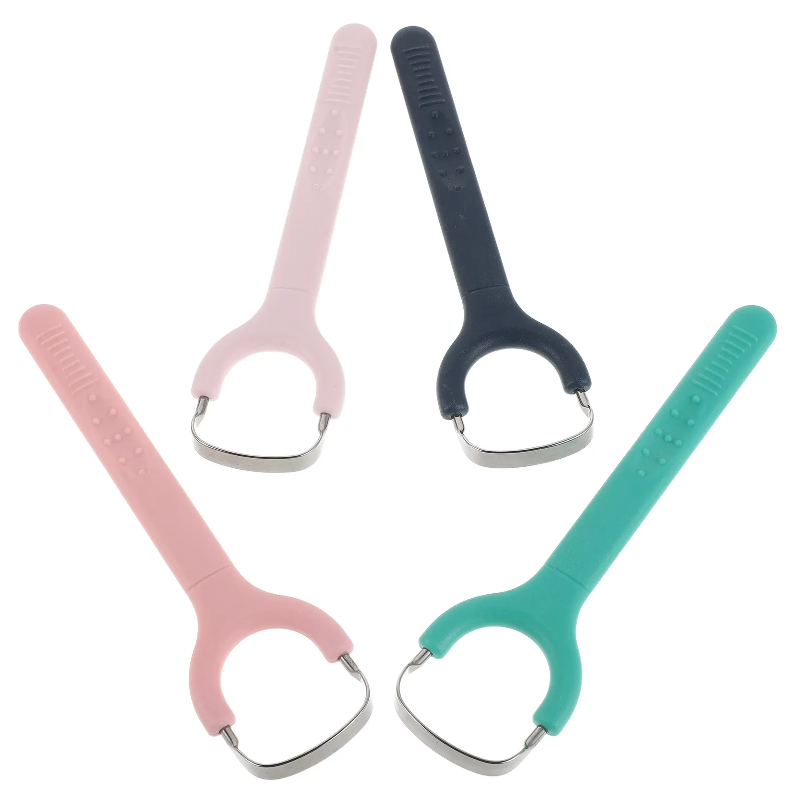 

4Pcs Stainless Steel Tongue Scraper Portable Tongue Cleaning Tool Effective Oral Care Kit Fresh Breath Treatment Bad Breath