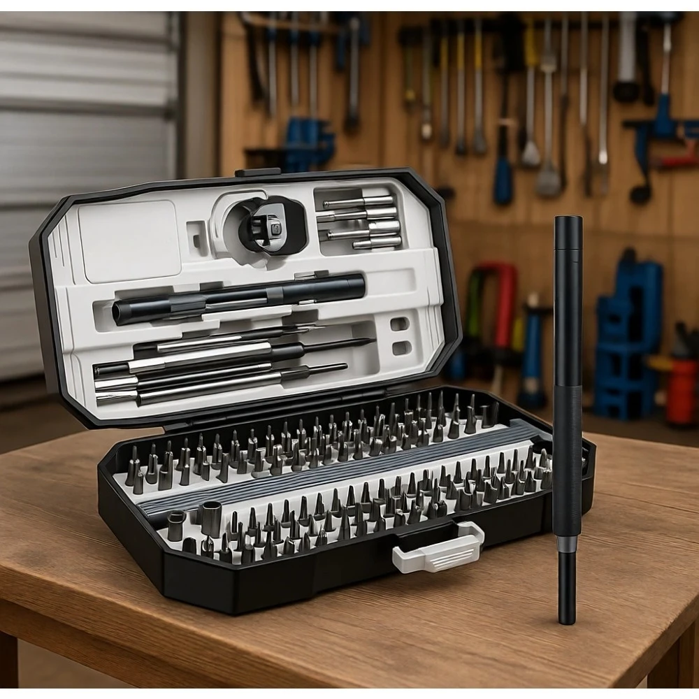 

Компактный набор прецизионных электрических отверток 155 в 1, 5 Нм, 3 уровня крутящего момента, 140 магнитных бит S2 для ремонта телефонов, ПК, часов, дронов