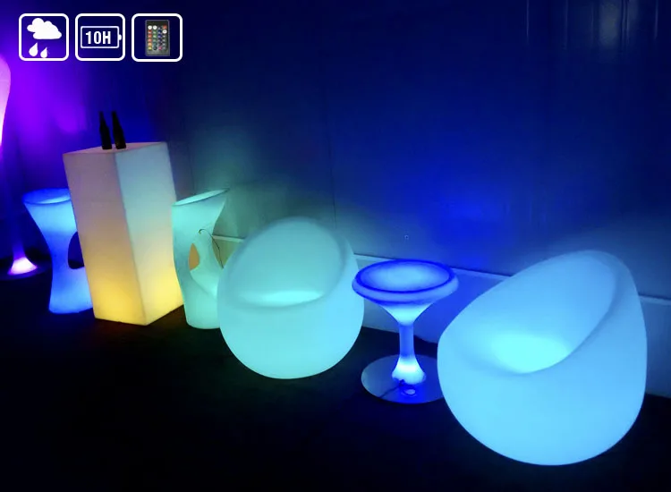 LED-Barmöbel, drehbare Formmöbel, leuchtende Barstühle, leuchtende Möbel