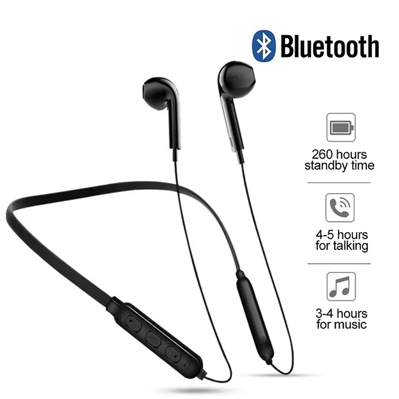 Wireless Neckband Earphones Noise Reduction Sound For iPhone Xiaomi Huawei Phone Comfort Neckband Design Sports Fitness Audio