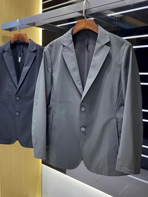 Herren Outdoor Commuter Leichter warmer Busin-Anzug Jaet Stand Fit Faion Urban Sle Polyesterfaser Long Sve