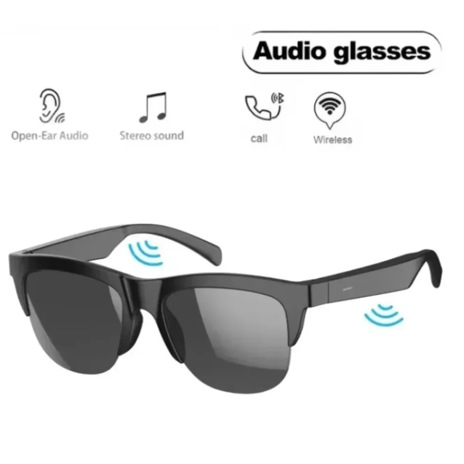 Smart Sunglasses with Open Ear Audio Ultra Light 30g Frame Wireless 5.3 Dual Speaker Stereo Sound UV400 Eye Protection Men Women