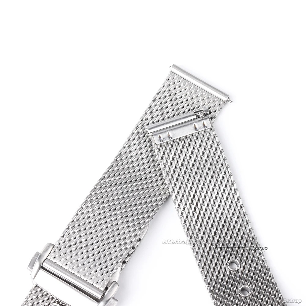 22 20mm pulseira de malha milanesa para omega 007 pulseira de aço inoxidável para seamaster 300 original dobrável fecho pulseira de negócios