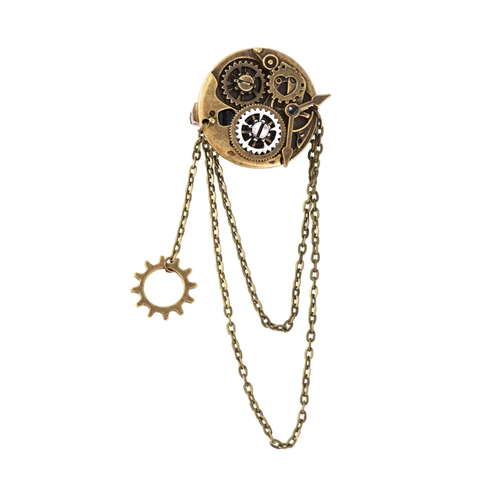 Mechanical Hairpin Steampunk Gear Brooch with Tassels Brooch Pin Multifunction