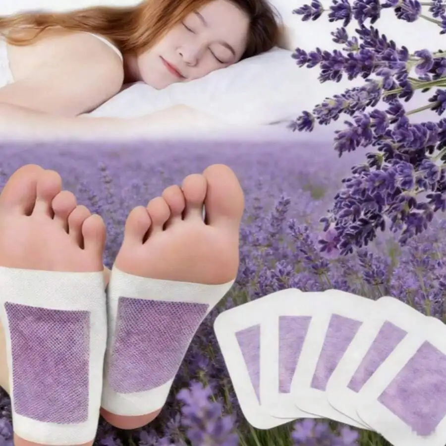 

100pcs Traditional Chinese Herbal Lavender Detox Foot Pads - Chinese Herbal Formula Foot Pads, Soothe Feet, Promote Blood