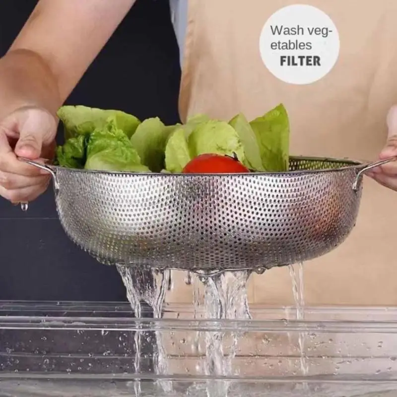 Sifter Colander Strainer Sieve Baskets Stainless Steel Kitchen Hole Dense Mesh - Image 4