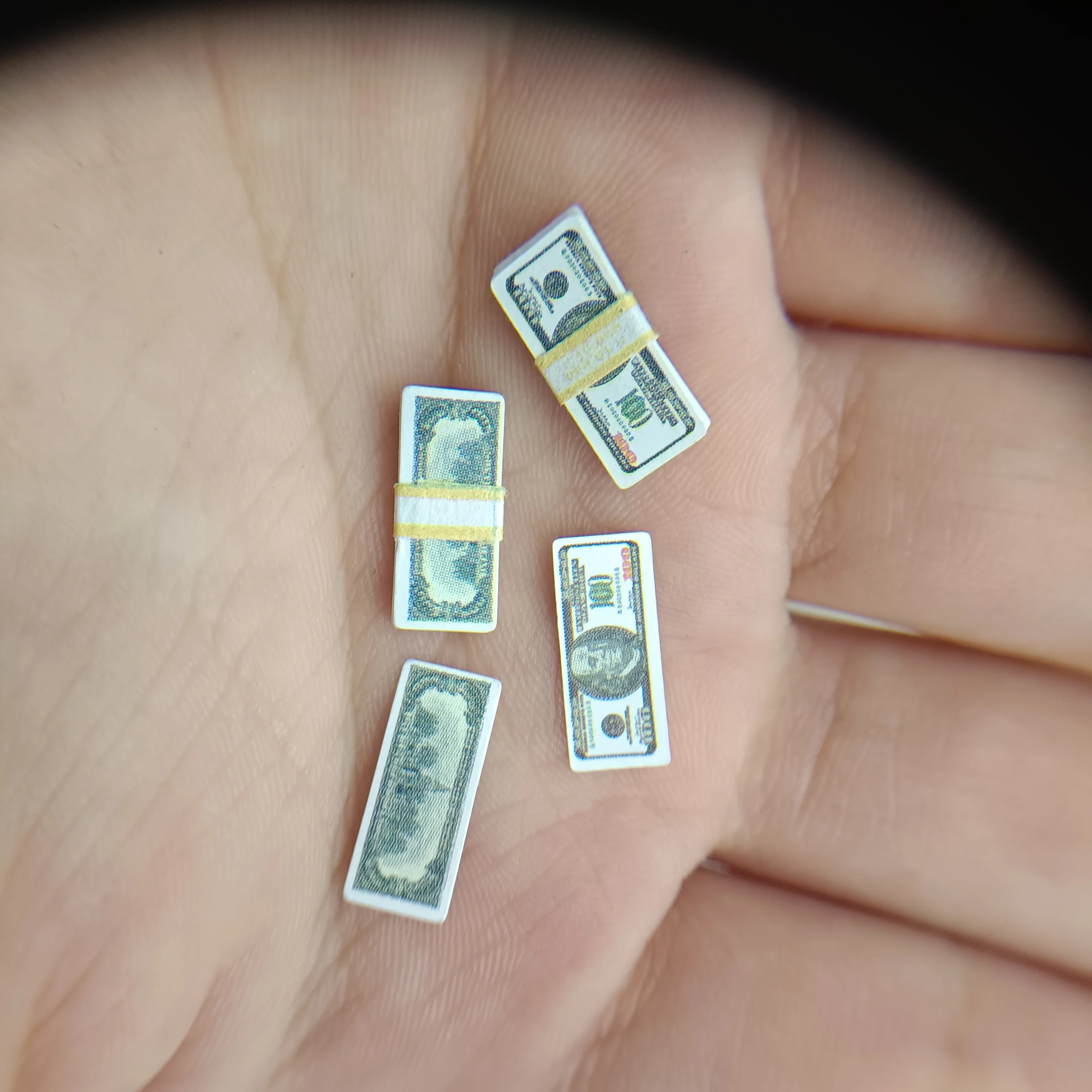 3.75 Inch Action Figure 1/18 Scale Scene Accessories Miniature Prop Money US Dollars Cash & Handbag Model for Collection