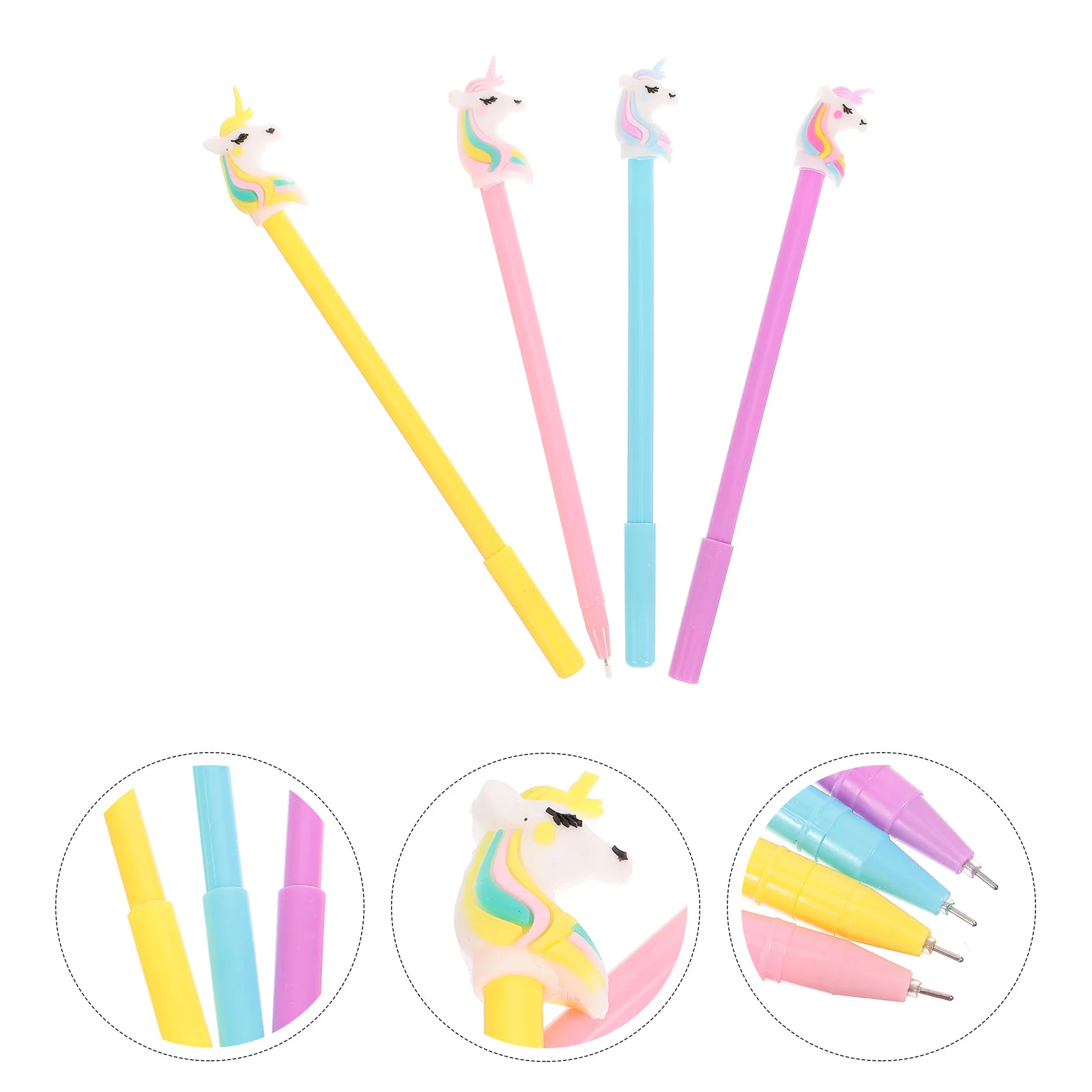4 Pcs Light Pen Gel Lovely Creative for Student Writing Cartoon Ink Pens