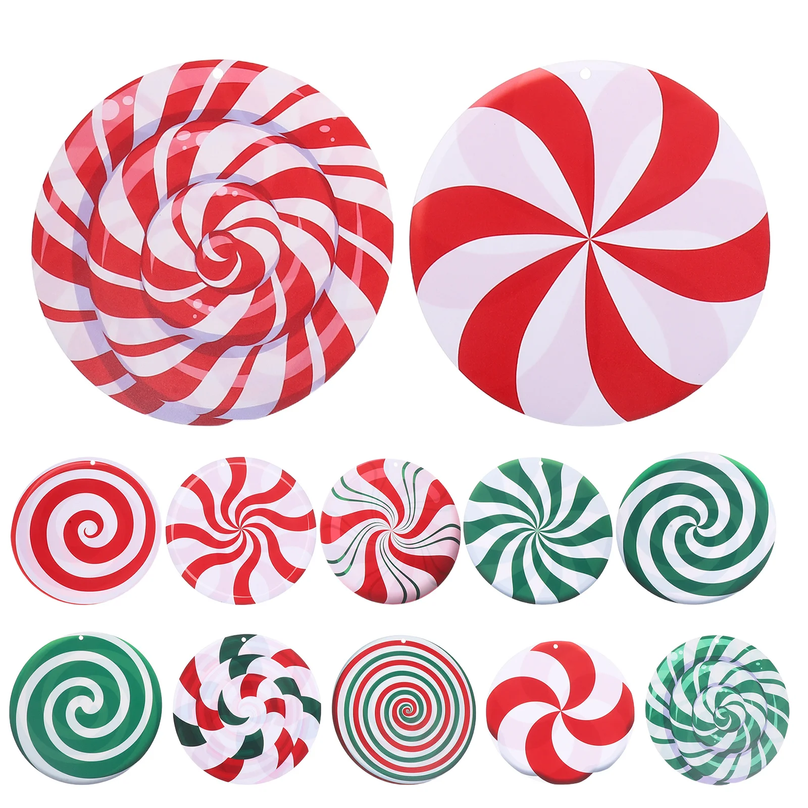 

12Pcs Christmas Candy Hanging Ornaments 17cm Xmas Tree Decorations Holiday Lollipop Pendants Festive Sweets Decor