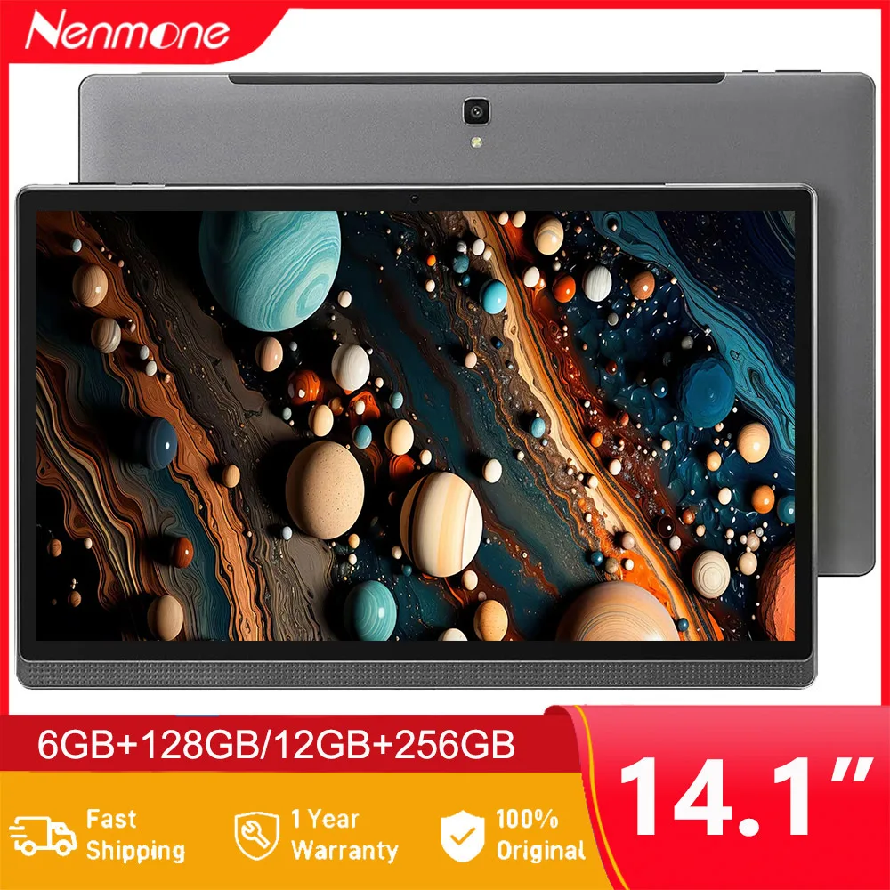 2025 Super Deals Global version Nenmone 4G Tablet 14.1 Inch 1920*1080 12GB+256GB Android Tablet 14inch 10000mAH Battery 한국어 지원