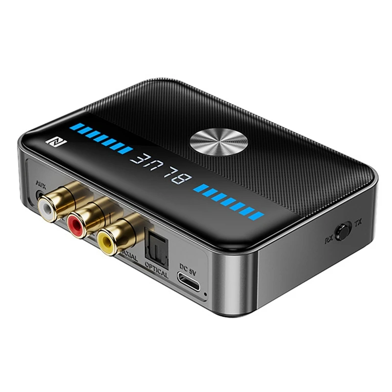 Adaptador Receptor Bluetooth, Coaxial Universal, Fibra, Óptica, ABS, HiFi, Transmissor Bluetooth, 5.3NFC
