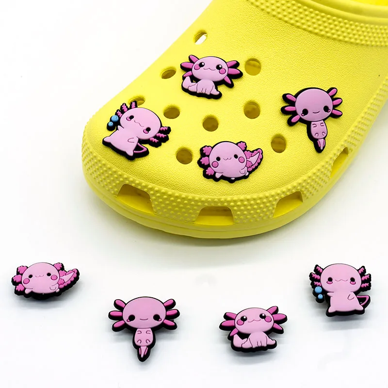 1pcs Pink Shoe Charms Salamander for Women,Cute Pink Shoe Decorations Accessories Pins for Girls Kids Child Classic Clog Buckles