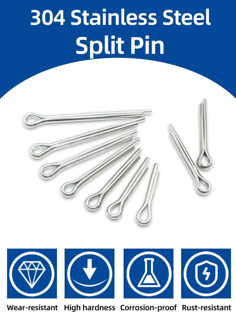 304 Edelstahl Splint für Kfz-Mechaniker Kraft geräte Auto m2, 5 m2 m3, 5 m3 m4 m5 m6 Haarnadel U-Pin Split Pins Kit – Detail 1
