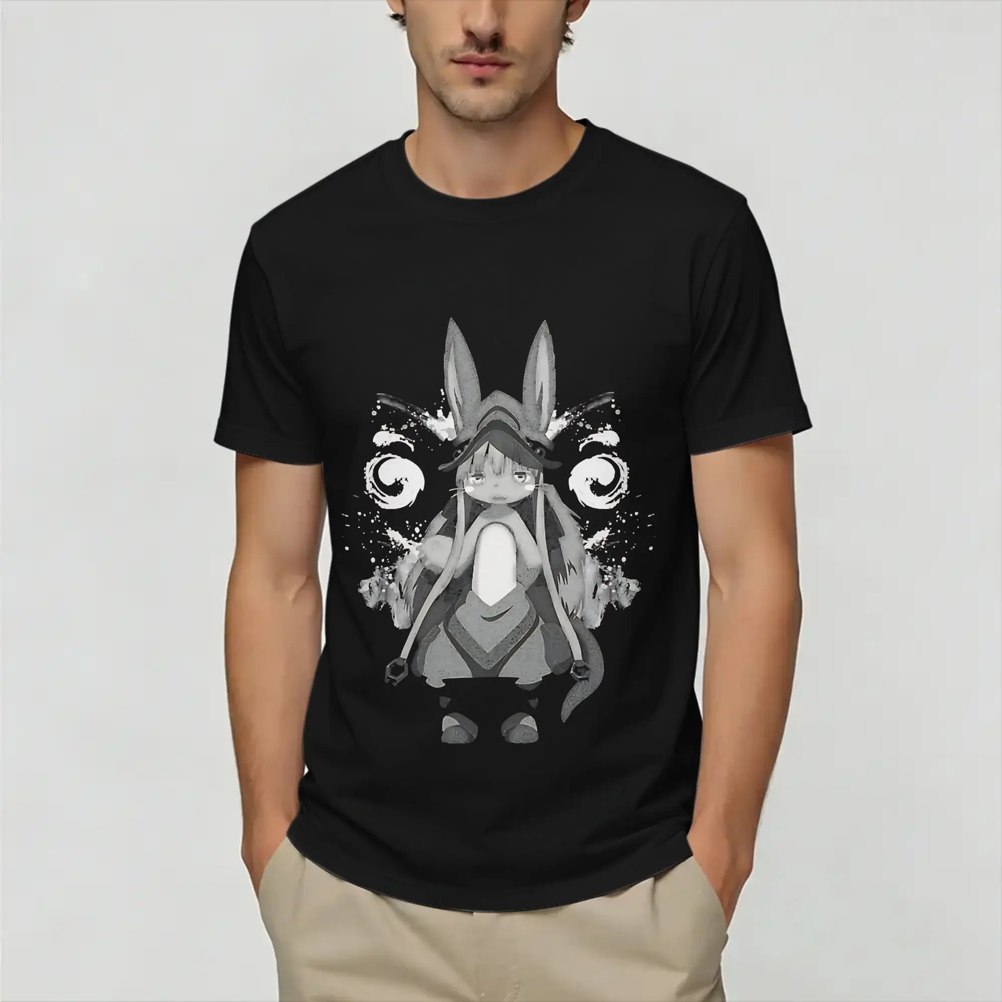 Made in Abysses  Men's T Shirts  Novelty Tees Short Sleeve Crewneck T-Shirts Pure Cotton Printed Clothing