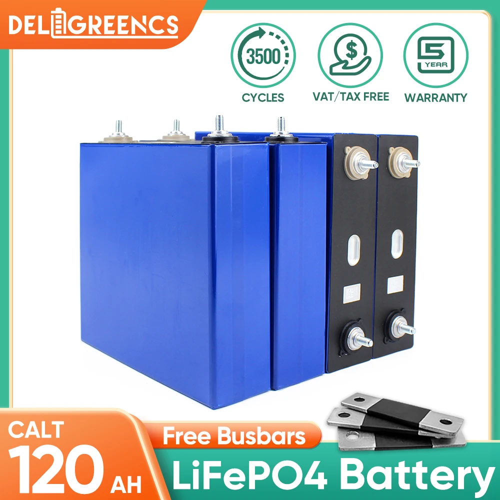 HG 3.2V 120AH LiFePO4 Battery Cells for Solar Energy Storage 3.65V Rechargeable batteries Pack 12V 24V 48V LFP Pack ESS RV