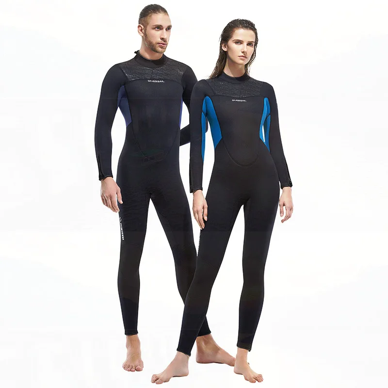 

3MM Warm Diving Suit for Men Long Sleeve One-Piece Diving Suit Women's Cold-Proof Snorkel Dive Skin Surfing Drifting Wetsuit