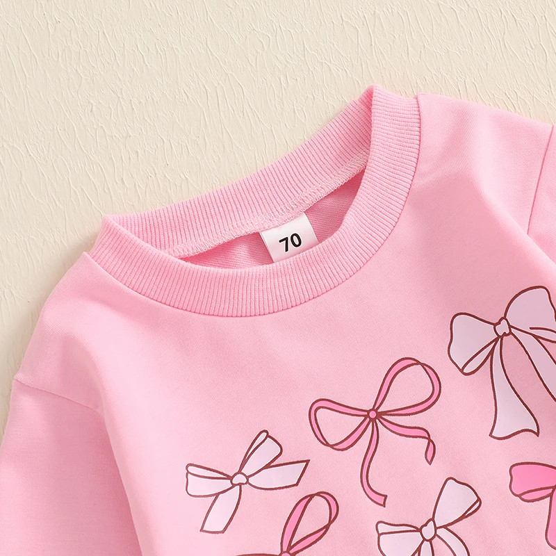 Pudcoco-Sweatshirt à manches longues pour bébé fille, barboteuse avec nœud imprimé, combinaison pour nouveau-né, vêtements à la mode