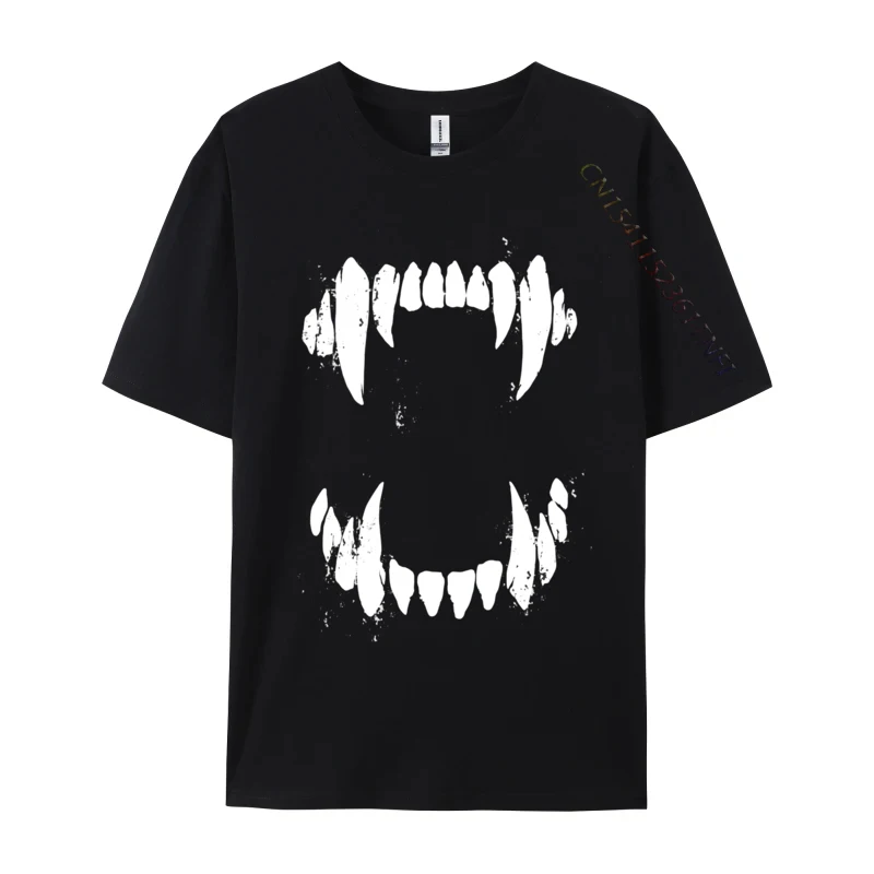 Halloween Horror Wolf Dog Monster Teeth Casual Cotton Fabric Men Tops & Tees T-shirts Classic T Shirts New Arrival