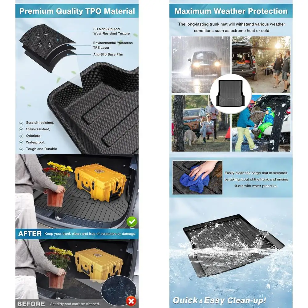 

Custom Fit Rear Cargo Liner for Tesla Model S 2012-2020 All Weather Trunk Liner Cargo Mat Black (Not Fit 2021 Tesla Model S Plai