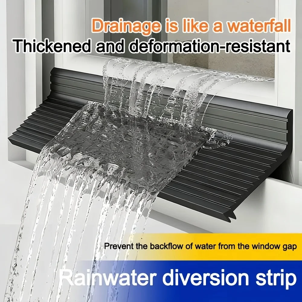 

1PC Waterproof Water Deflector Cold Resistant Sliding Window Seal Strip Window Sill Water Blocking Bar Home Protection