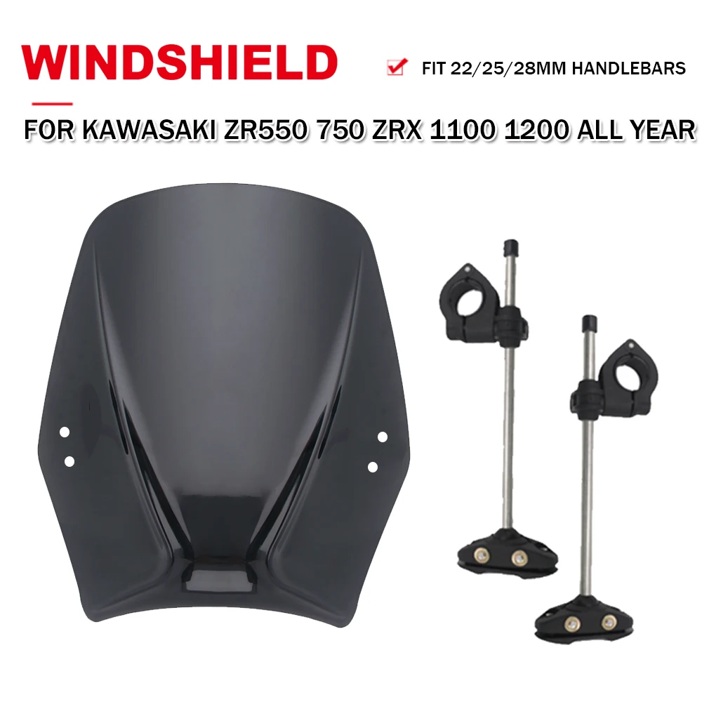 

Motorcycle Front Windscreen Windshield Deflector Cover Screen For Kawasaki ZR 500 750 ZRX1100 ZRX1200 All Years Z900 For Zephyr