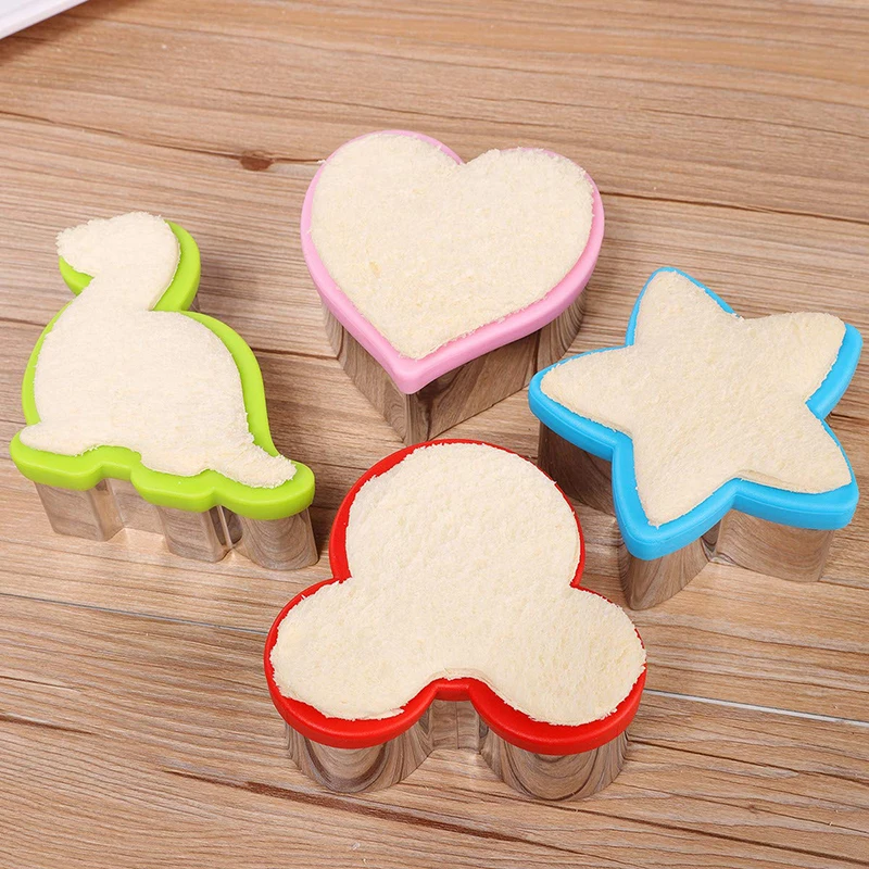 Sandwich Cutters for Children Kids Dinosaur Heart Star Mickey Fruit Vegetable Shapes Cutters Bread Toast Food Cookie Molds