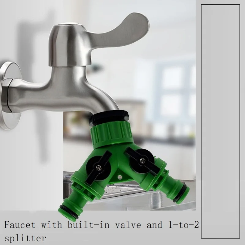2-Way Water Pipe Splitter with Quick Connector and Y-Shaped Adapter, Suitable for Garden Faucets - Dual-Purpose Connector for Patio Use