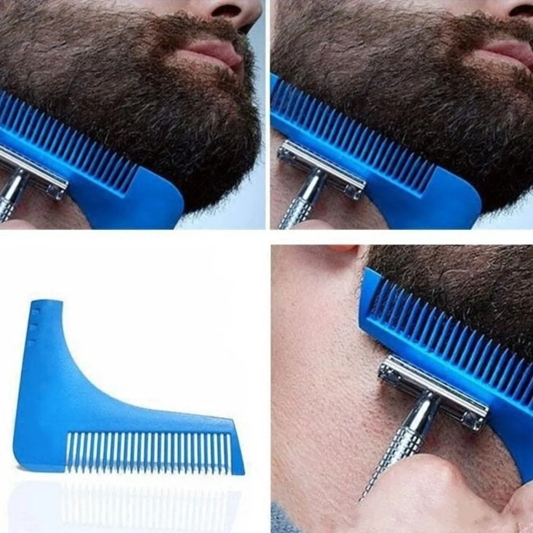 YS00005- Men\'s Beard Comb Hairdressing Beard Care Beard Styling Template Ruler Comb