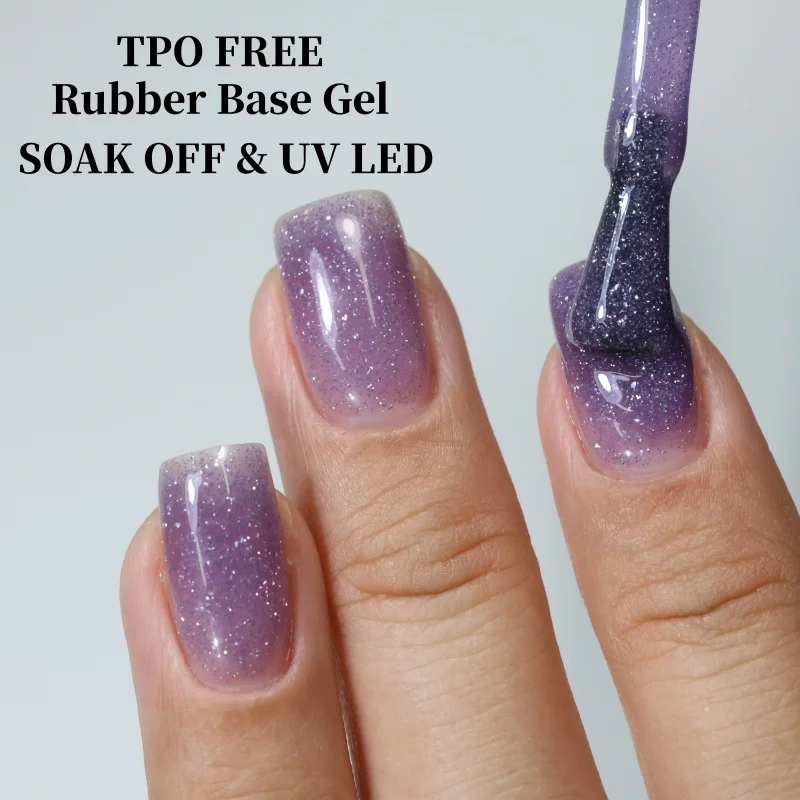 

MSHARE 10ml Shimmer Purple Rubber Base Gel TPO Free Camouflage Color Coat Soak Off Nails Gels Varnish Lacquer UV LED Gel Polish