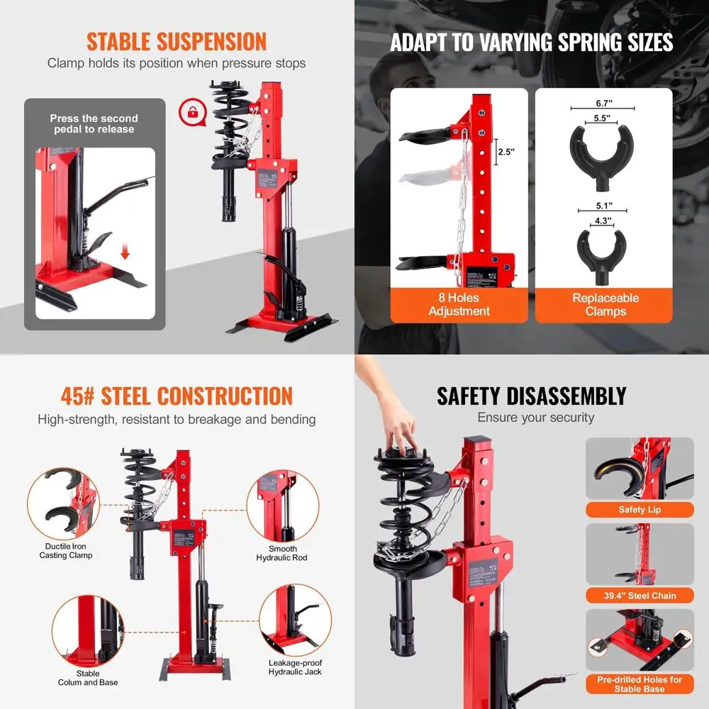 

Гидравлический пружинный компрессор для амортизаторов — грузоподъемность 9920 фунтов и сила сжатия 1 тонна, инструмент для снятия пружин амортизаторов