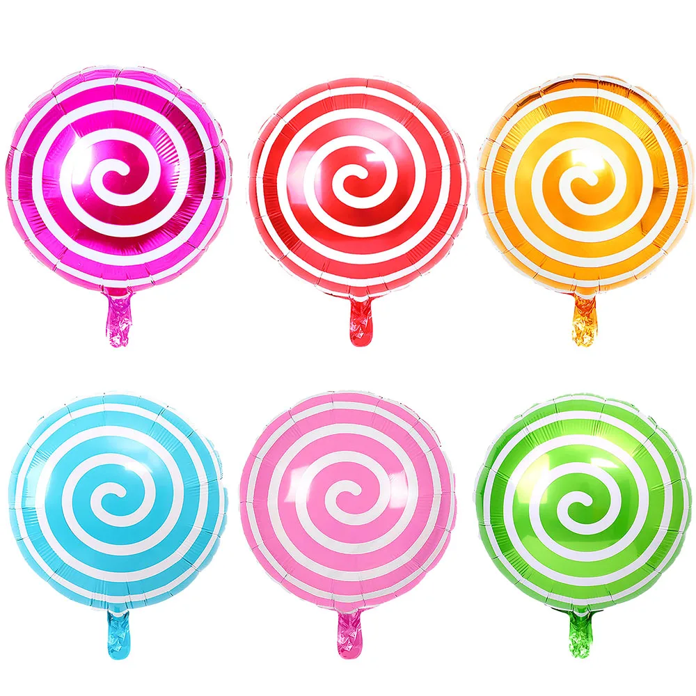 Ballons en feuille d'aluminium colorés, bonbons, sucette, moulin à vent, mariage, décoration de fête d'anniversaire, baby shower, jouet pour enfants, 5 pièces, 10 pièces